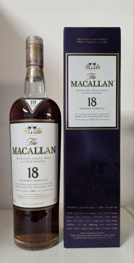 The Macallan 18 Year Old Sherry Oak 1991 and Earlier Years
